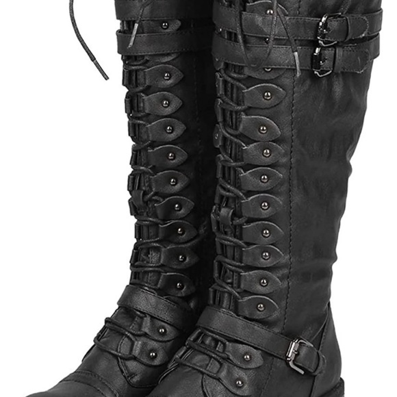 Knee high combat boots - Picture 2 of 3